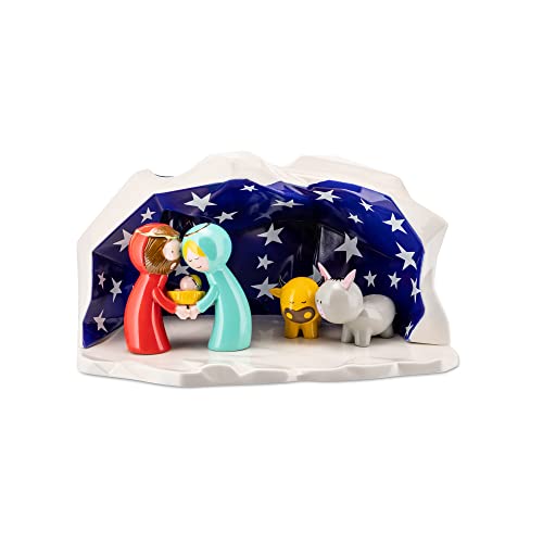 Alessi Happy Eternity AGJ01 W presepe porcellana 5 pezzi blu