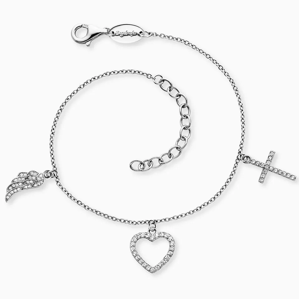 Engelsrufer bracciale argento 925 fede amore zirconi