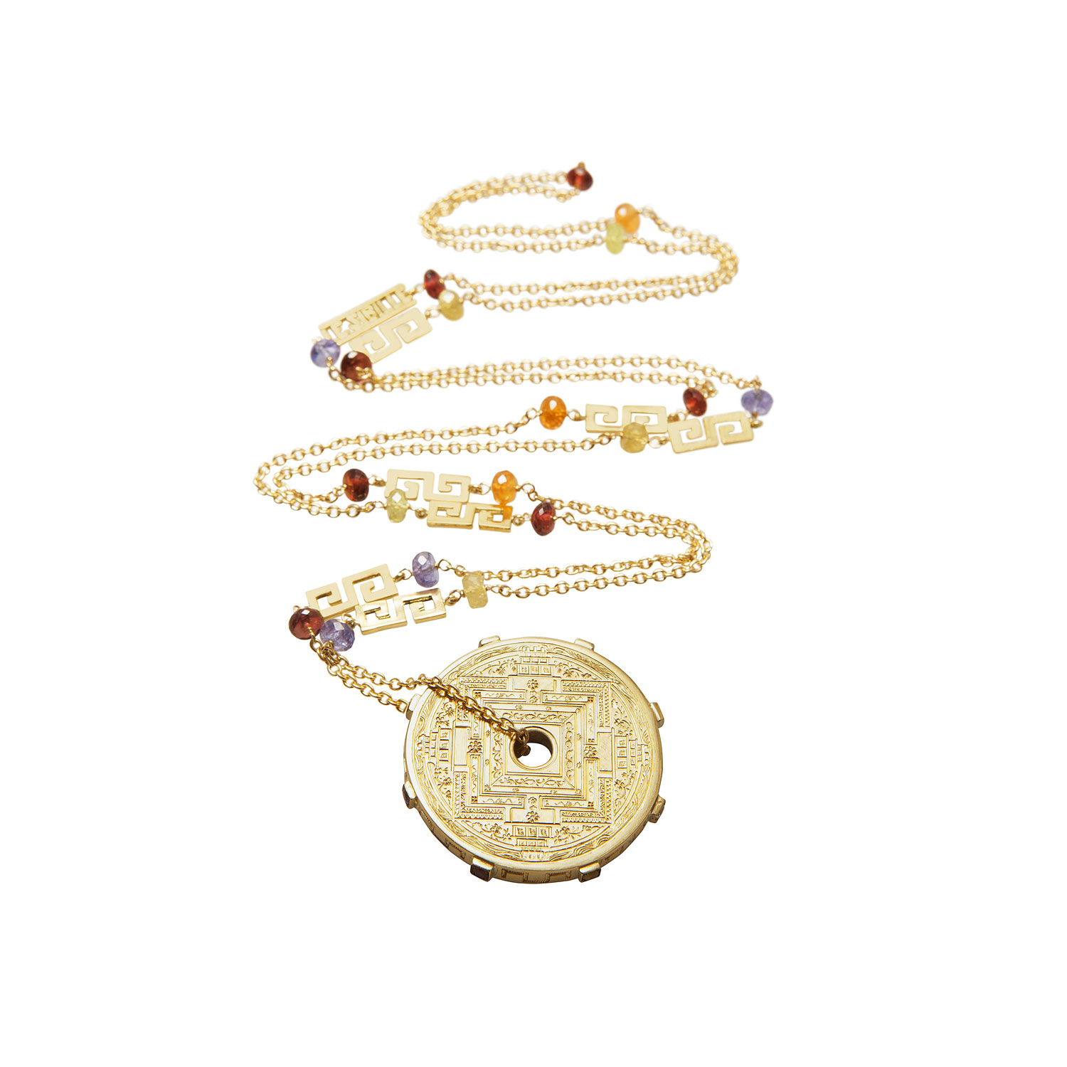Le Sibille Mandala Dream Necklace collana oro 18kt diamanti rubini