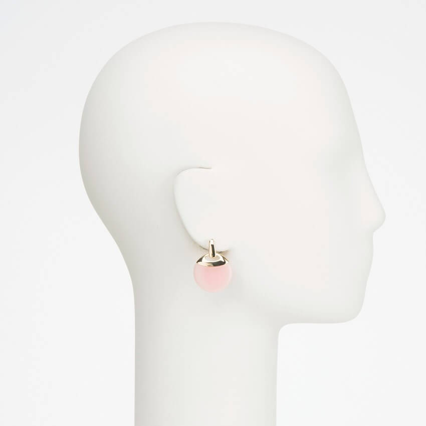 Chic Ad Hoc Orecchino a Perno Oro e Rosa Bottone