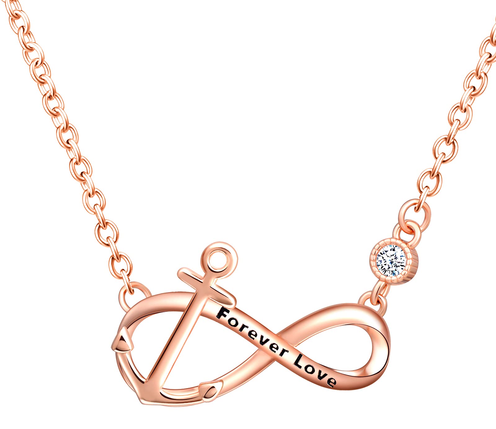INFINIONLY Fashion Collana infinito oro rosa argento 925