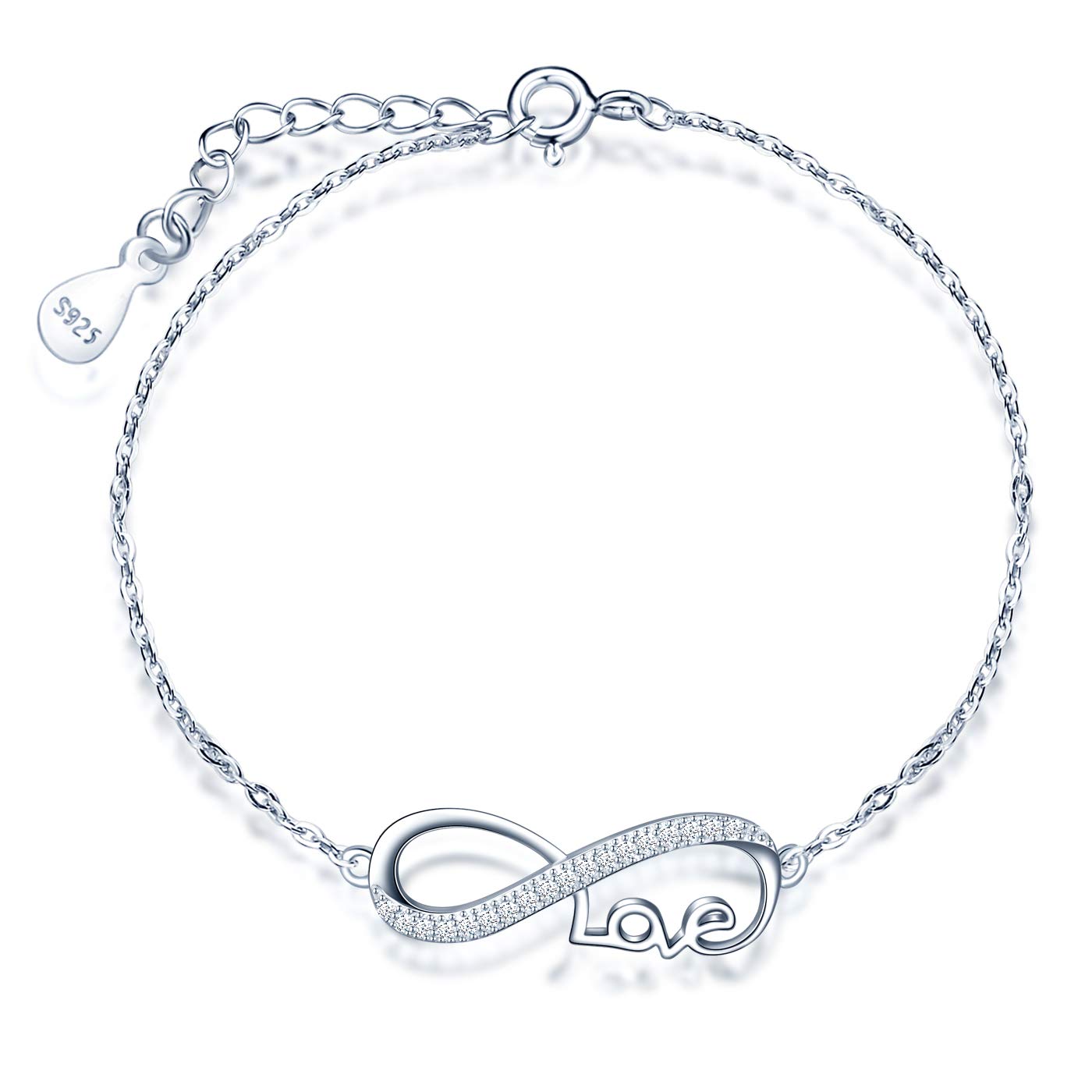 Infinionly Fashion parure collana bracciale love silver 925