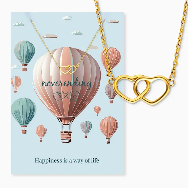 MySteel Collana Acciaio Oro Neverending Due Cuori