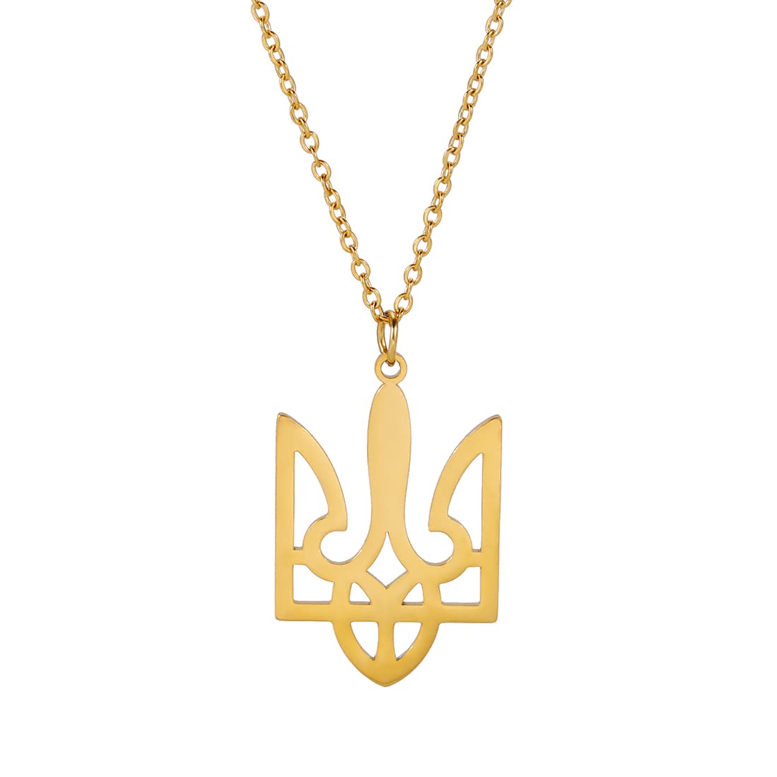 EUEAVAN Necklaces Collana tridente Ucraina argento acciaio