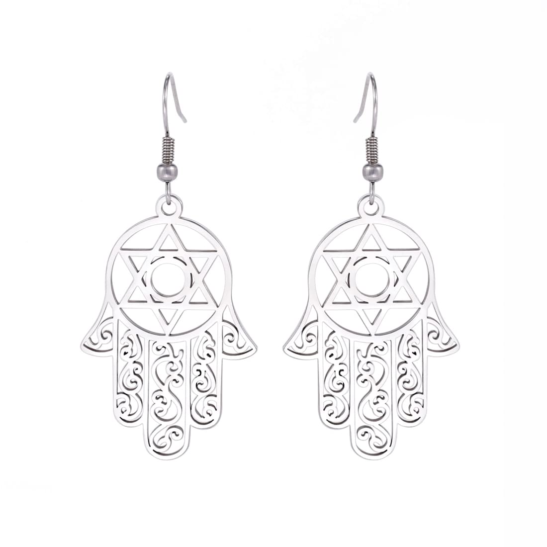 EUEAVAN Earrings Orecchini Hamsa oro amuleto protezione