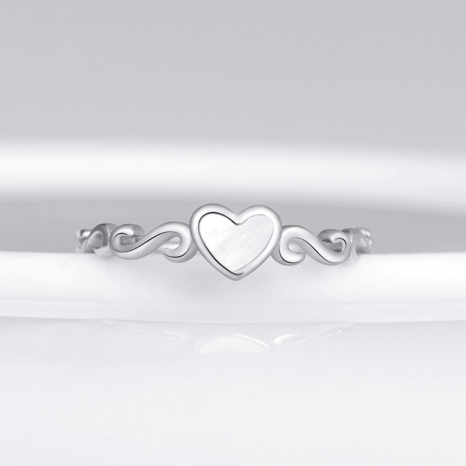 INFINIONLY Fashion Rings anello argento 925 cuore regolabile