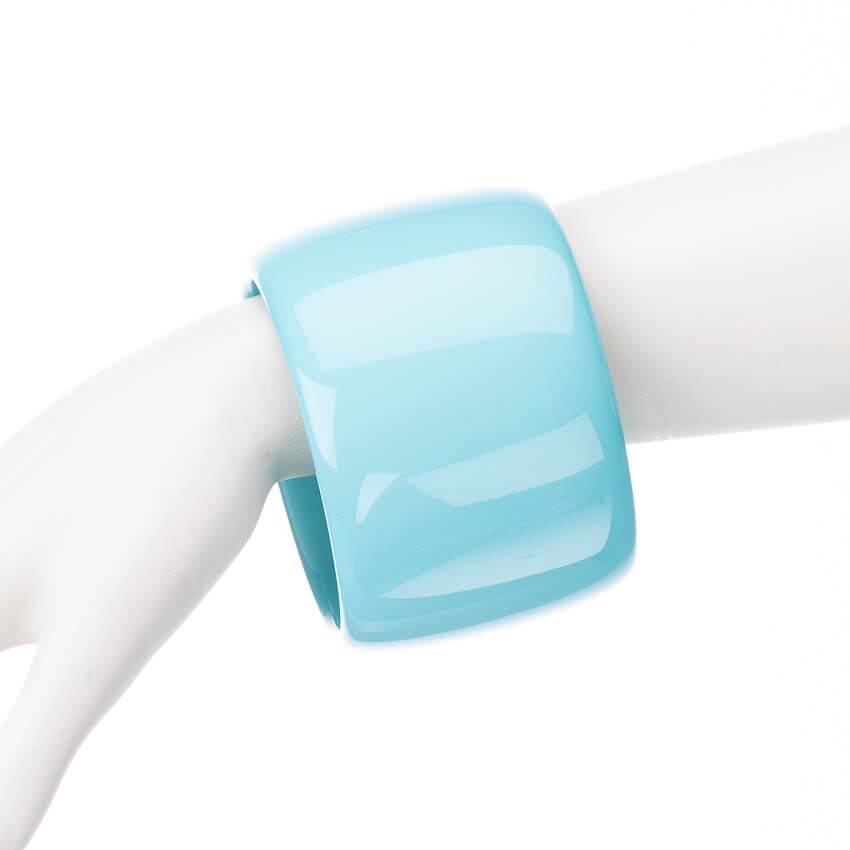 Chic Ad Hoc Bracciali Bangle Rigido Resina Azzurro