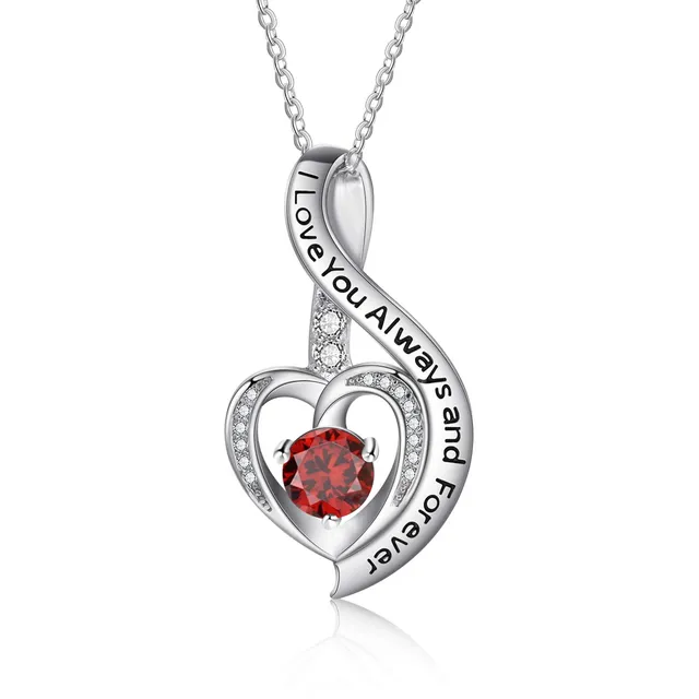 Jessemade Gioielli collana cuore argento 925 zirconi mamma