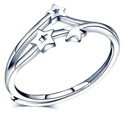 INFINIONLY Fashion Rings anello stella argento regolabile