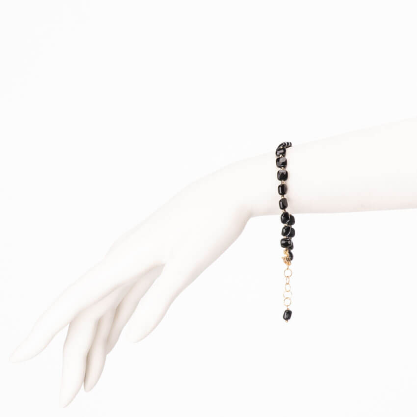 Chic Ad Hoc Bracciali Onice Ematite Argento braccialetto nero