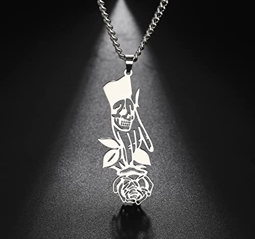 EUEAVAN Necklaces collana teschio rosa gotica girocollo