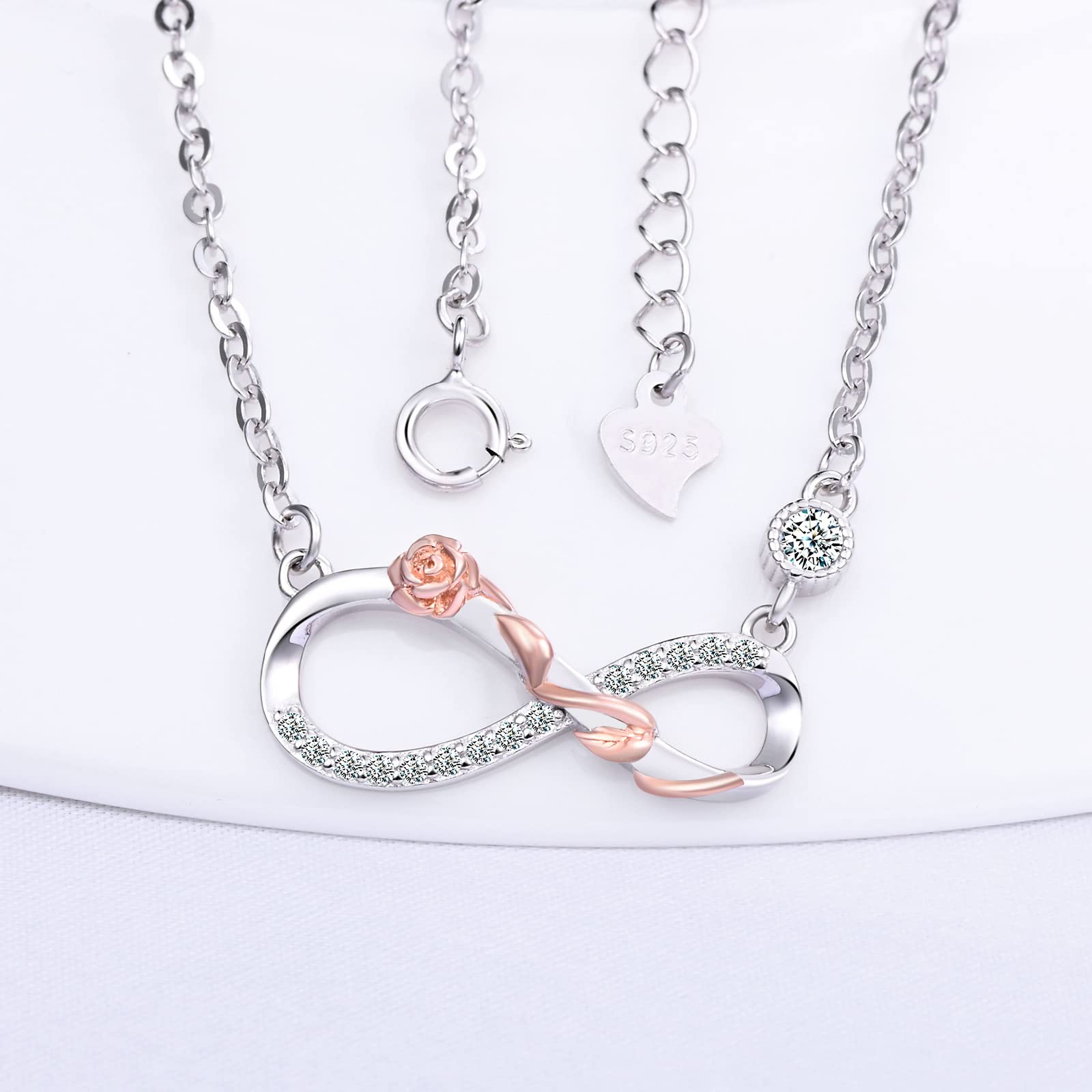 INFINIONLY Fashion Necklaces collana bicolore infinito rosa