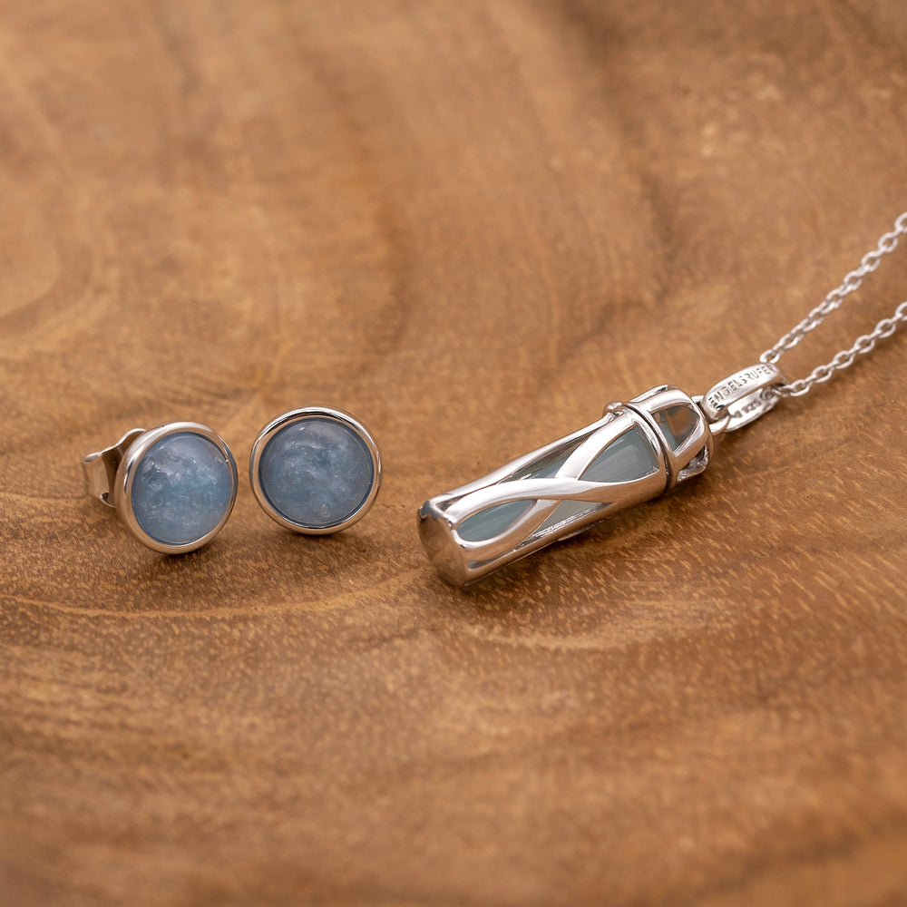 Engelsrufer Powerful Stone orecchini argento agata blu