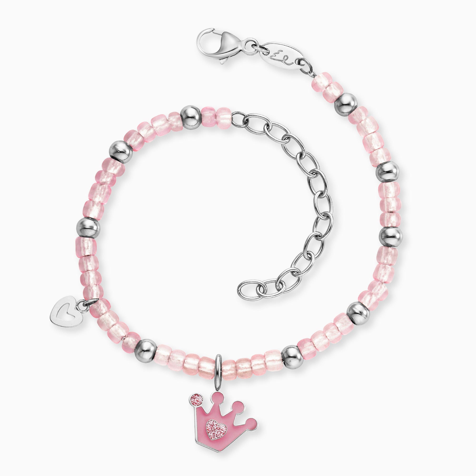 Engelsrufer Glitzerkrone Bracciale Bimba Perline Rosa