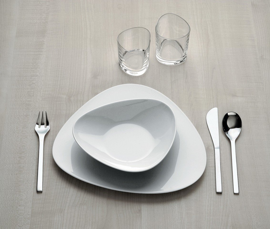 Alessi Colombina FM10/5 Piatto Dessert Porcellana Bianca Set 6