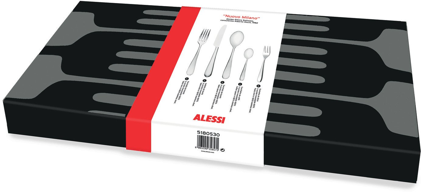 Alessi Nuovo Milano 5180S30 servizio posate 30 pezzi lucido