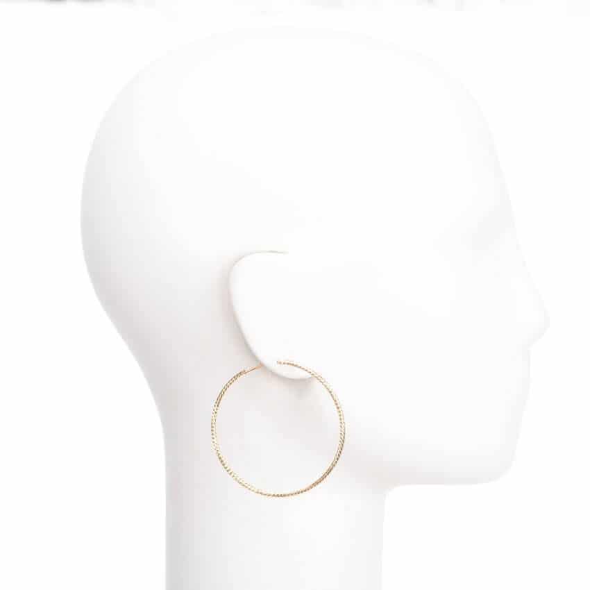 Chic Ad Hoc Orecchini Perno Cerchio Oro Diamantato M gioiello