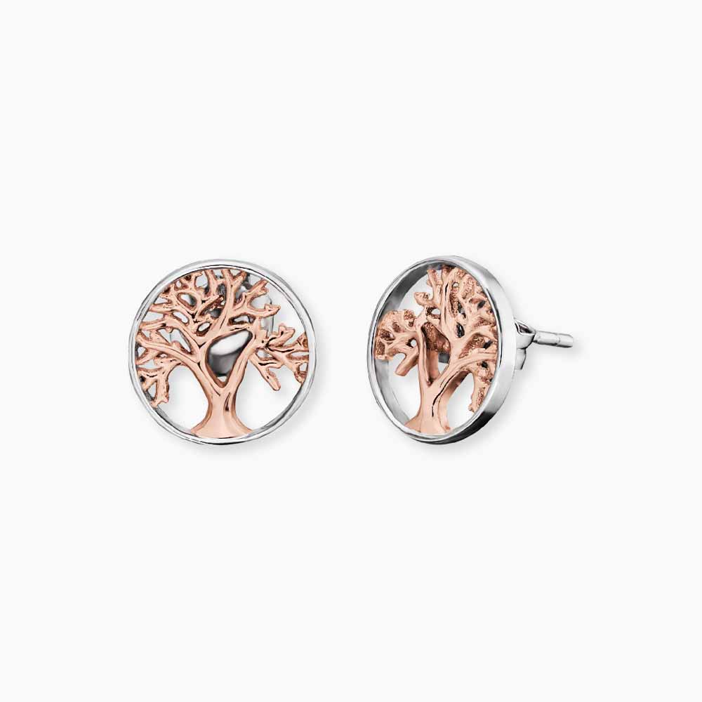 Engelsrufer Lebensbaum Orecchini Argento Bicolor Roségold