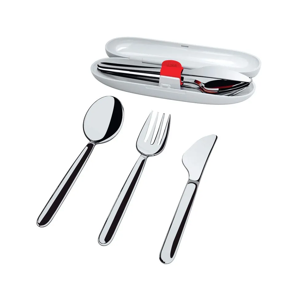 Alessi SA04S3G set posate viaggio acciaio grigio