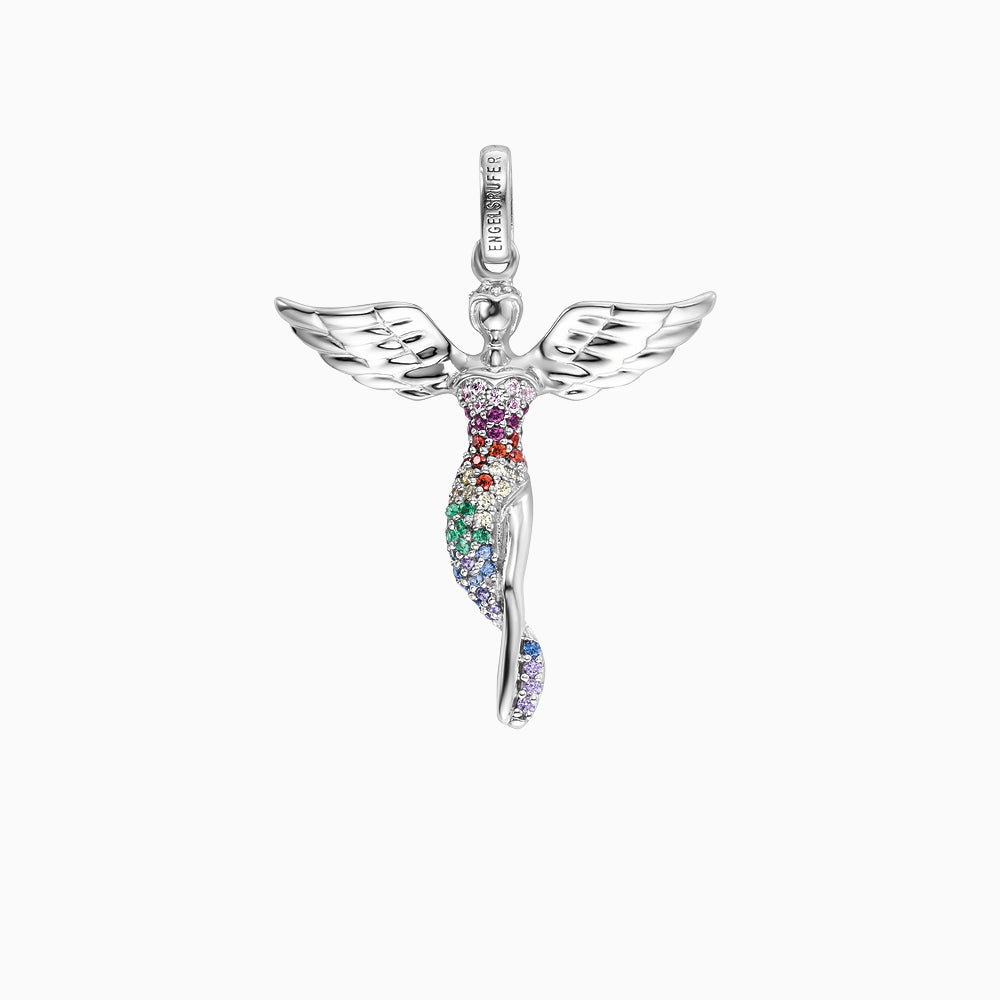 Engelsrufer Anhänger ciondolo angelo argento zirconia multicolor