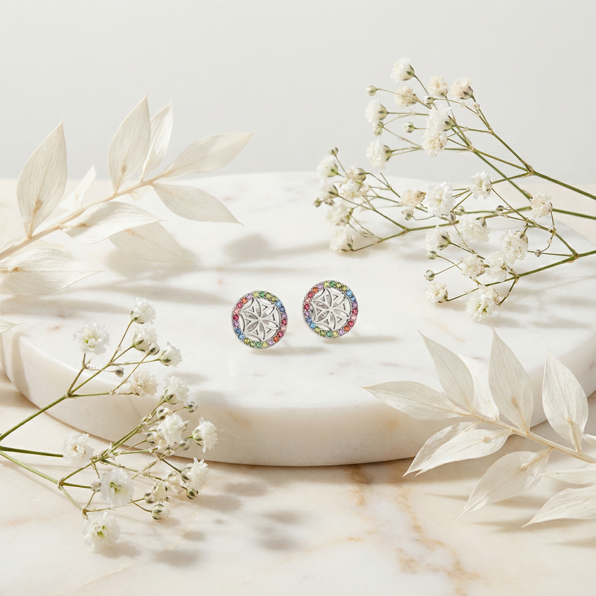 Engelsrufer Lebensblume Orecchini argento 925 multicolor