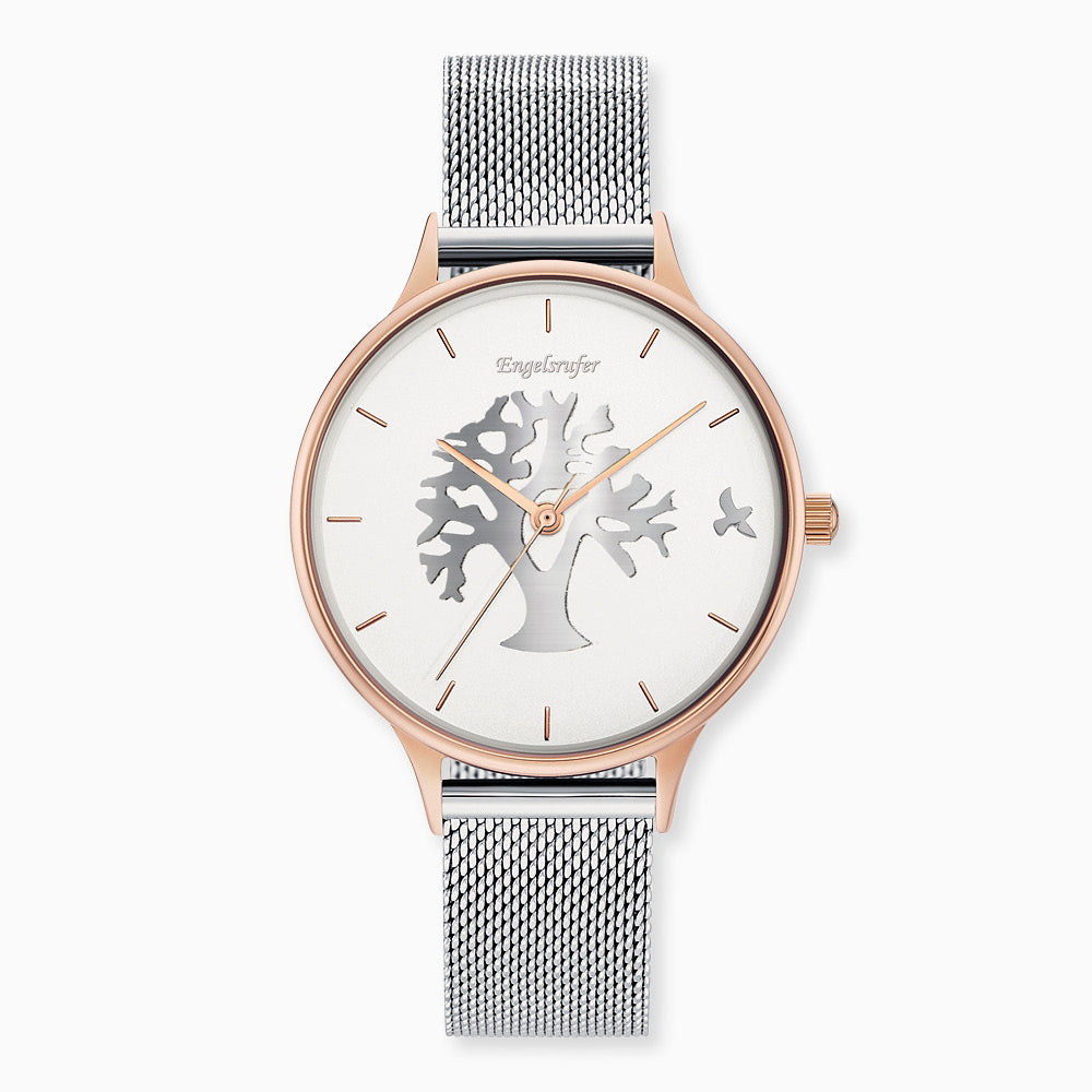 Engelsrufer Lebensbaum orologio bicolor mesh albero vita