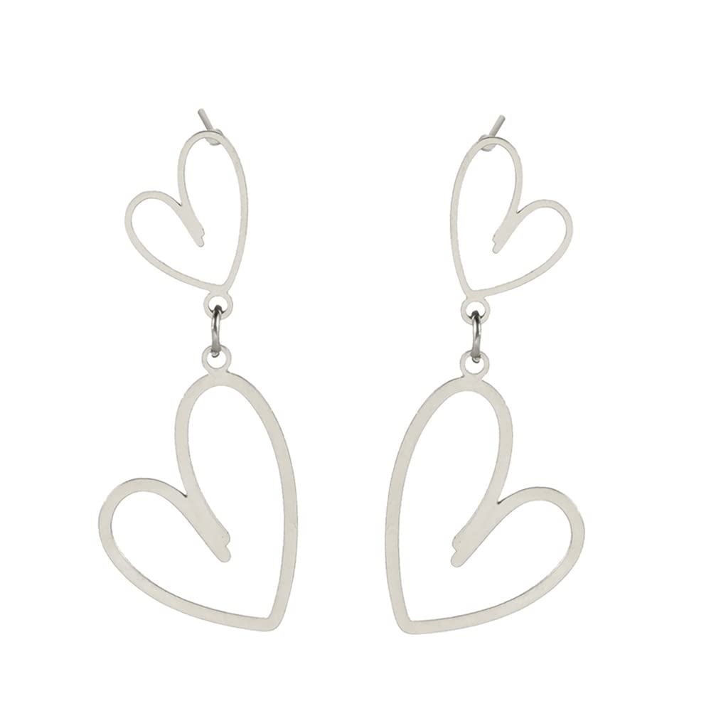 EUEAVAN Earrings orecchini cuore asimmetrici argento