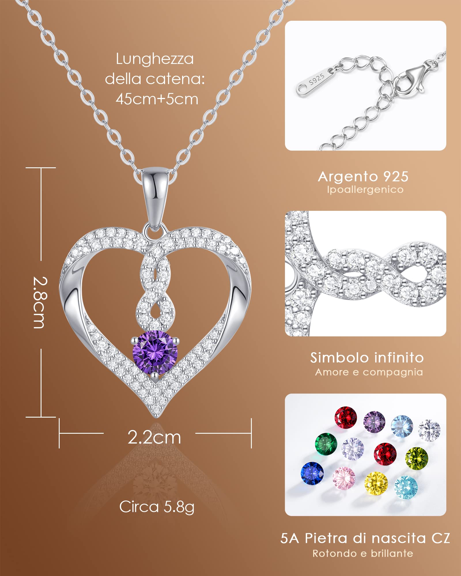Louisa Secret Necklaces Cuore Infinito collana argento 925
