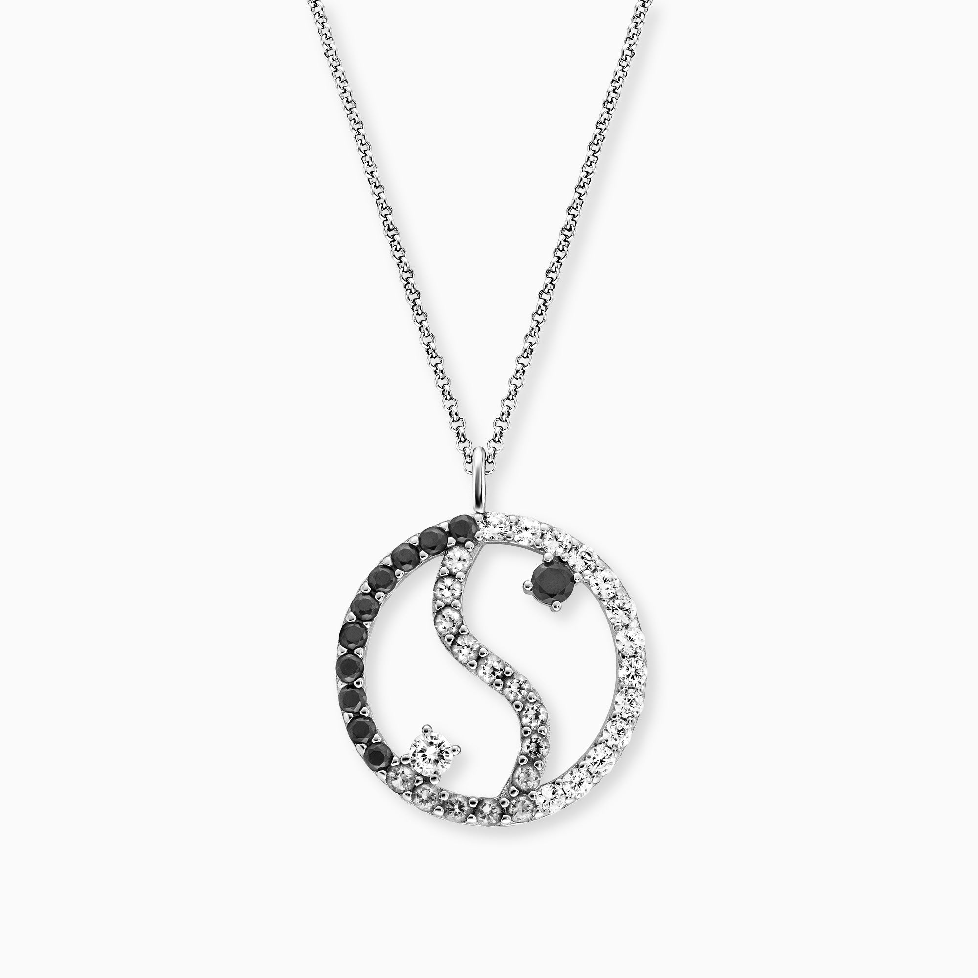 Engelsrufer Yin Yang collana argento 925 zirconi multicolor