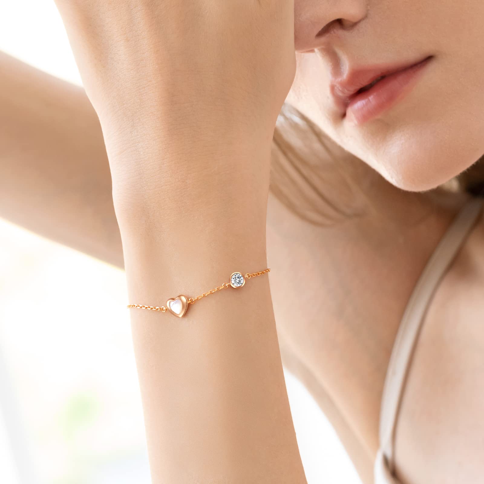LOUISA SECRET Bracelets bracciale argento oro rosa cuore
