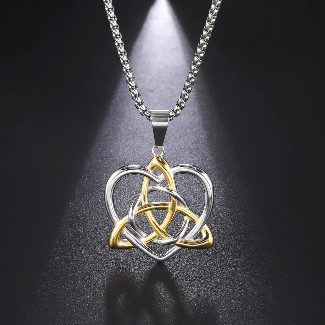 EUEAVAN Necklaces collana nodo celtico cuore oro