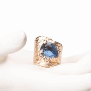 Chic Ad Hoc Anelli Anello Catena Groumette Argento Blu Zaffiro