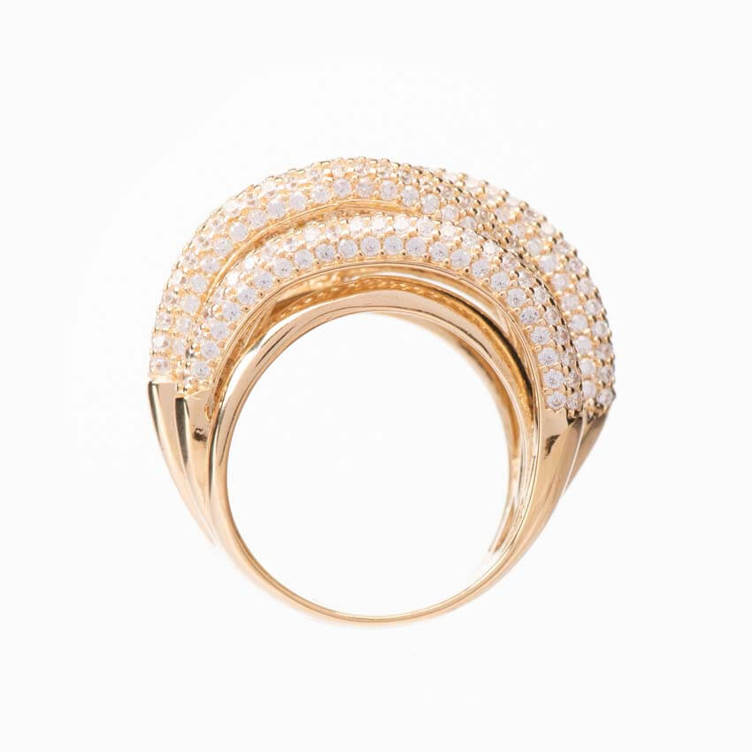 Chic Ad Hoc Anelli Anello Argento Fascia Alta Intreccio