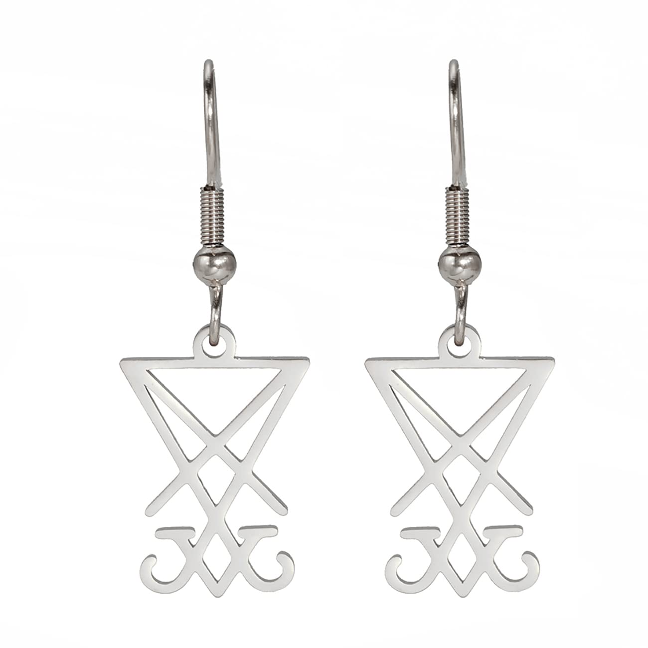 EUEAVAN Earrings Orecchini Lucifero Argento Acciaio