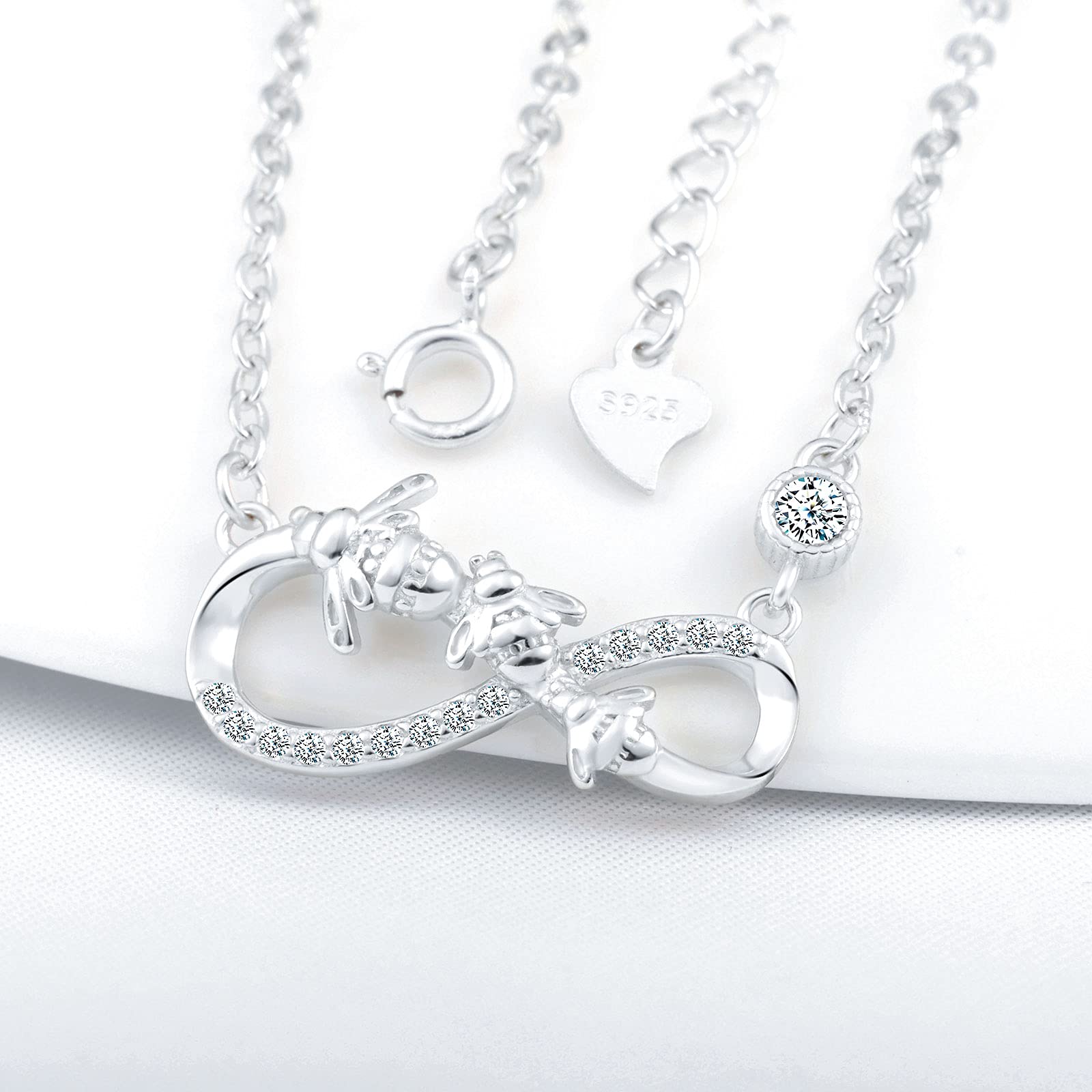 INFINIONLY Collana Infinito Ape Argento 925 con Zircone