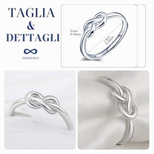 Infinionly Fashion Rings anello infinito argento 925 regolabile
