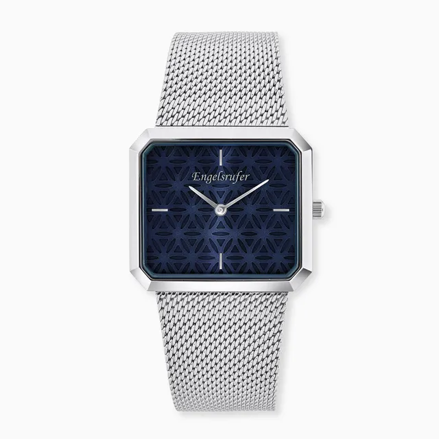 Engelsrufer Uhren Lebensblume orologio acciaio blu mesh