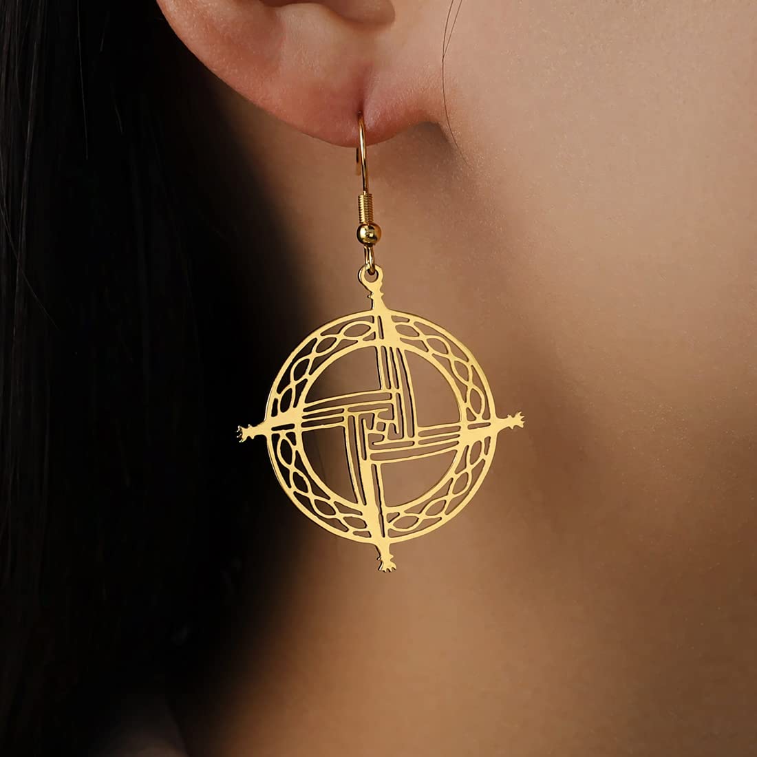 EUEAVAN Earrings Croce Santa Brigida Orecchini Oro