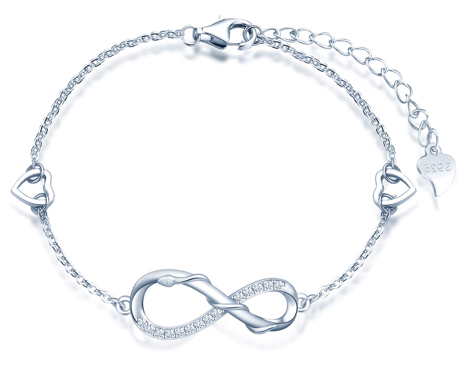 INFINIONLY Fashion Bracelets B-diamante bracciale argento serpente