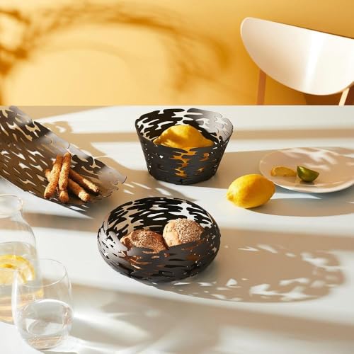 Alessi Barknest BM02 B cestino portafrutta nero 21 cm acciaio