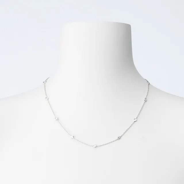 Chic Ad Hoc Collana girocollo argento zirconi brillanti