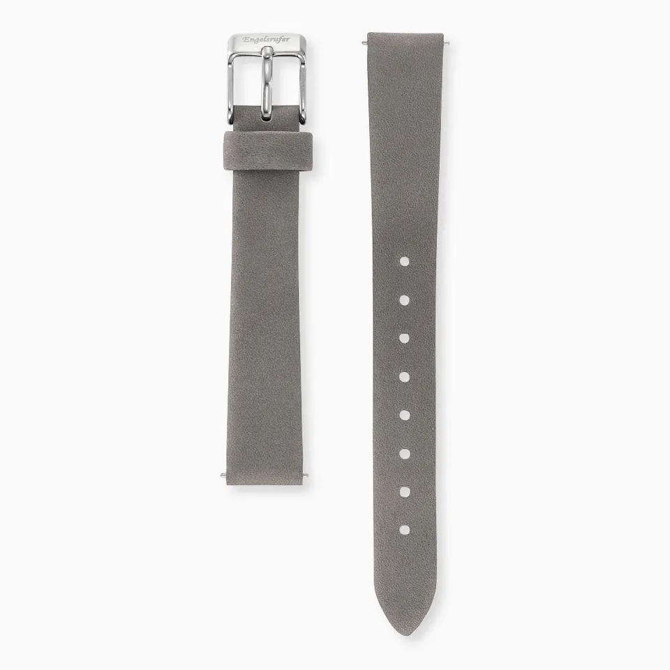 Engelsrufer Uhrenbänder Cinturino Pelle Grigio 12 mm Acciaio