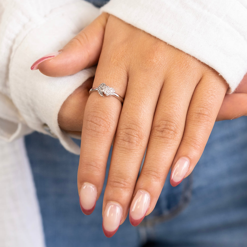 Engelsrufer Ringe Herzflügel Anello Cuore Zirconia