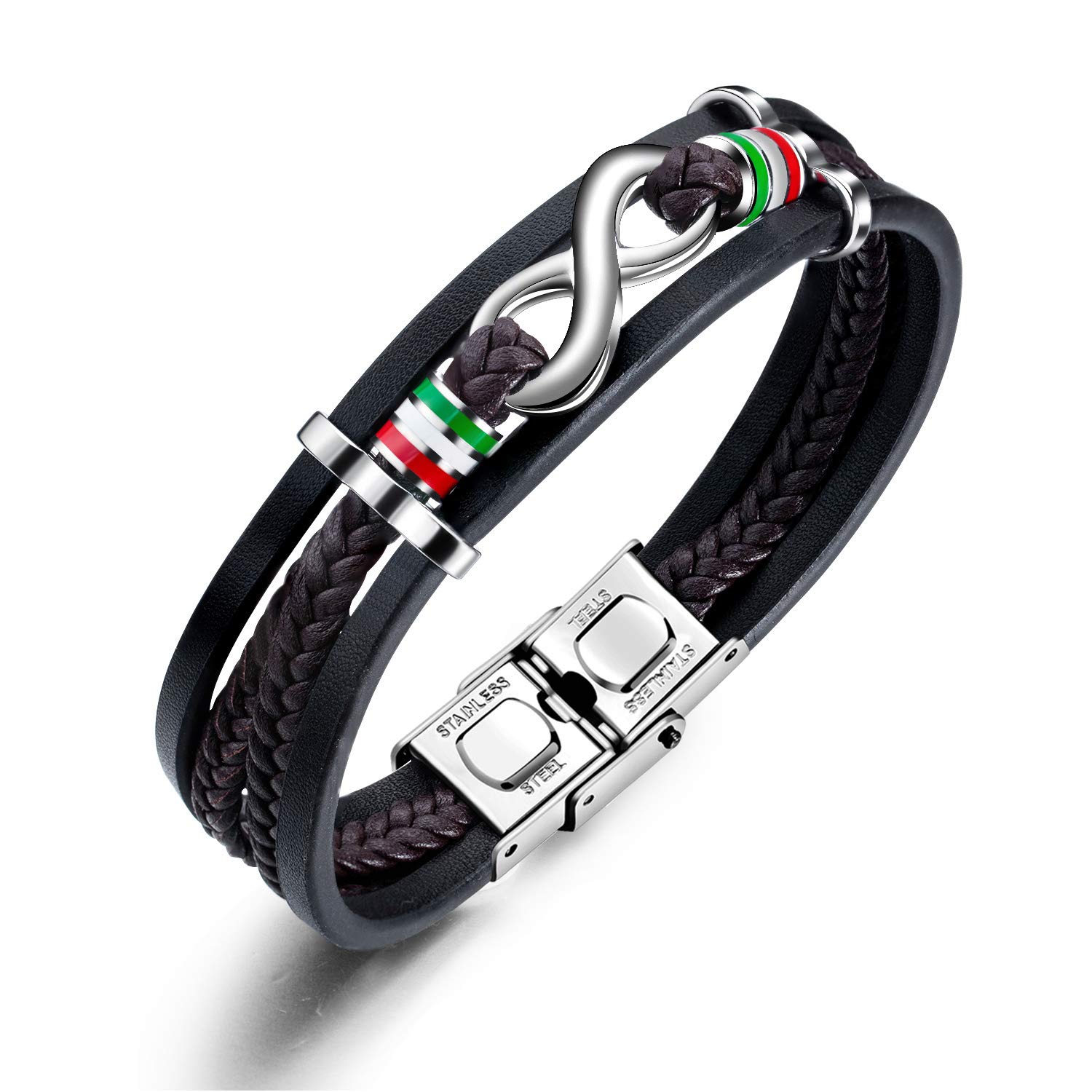 INFINIONLY Fashion Bracelets bracciale uomo pelle infinito