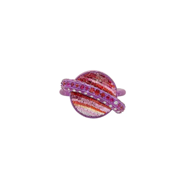 Le Sibille Anelli Saturno Ring anello titanio mosaico