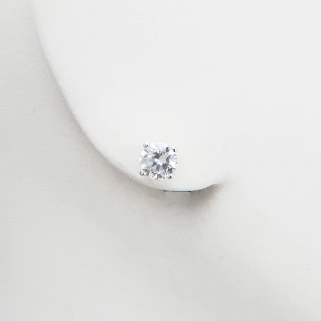 Chic Ad Hoc Orecchini Punto Luce Perno Argento Zircone 7mm