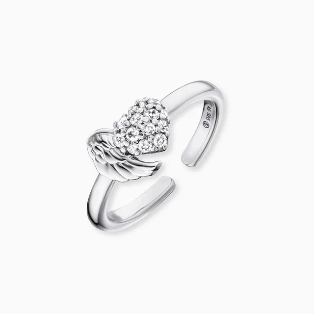 Engelsrufer Ringe Herzflügel Anello Cuore Zirconia