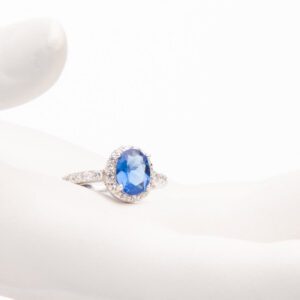Chic Ad Hoc Anelli Anello Catena Groumette Argento Blu Zaffiro