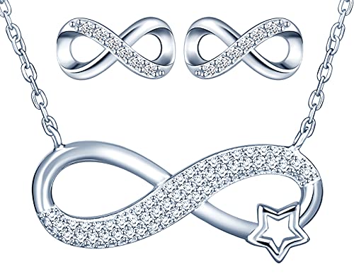INFINIONLY Collana Orecchini Stella Parure Argento 925 Zirconi