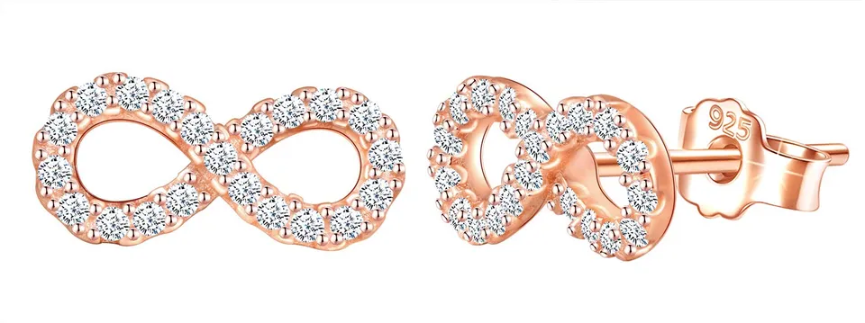 INFINIONLY Infinito orecchini argento oro rosa zirconi